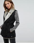 Bellfield Garda Wool Blend Faux Fur Lined Suedette Vest - Black