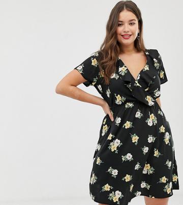 New Look Curve Floral Dress - Multi