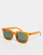 Svnx 70s D Frame Sunglasses In Burnt Orange