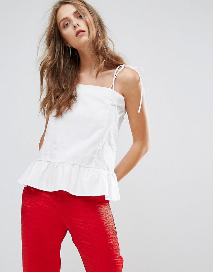 Minimum Peplum Cami Top - White