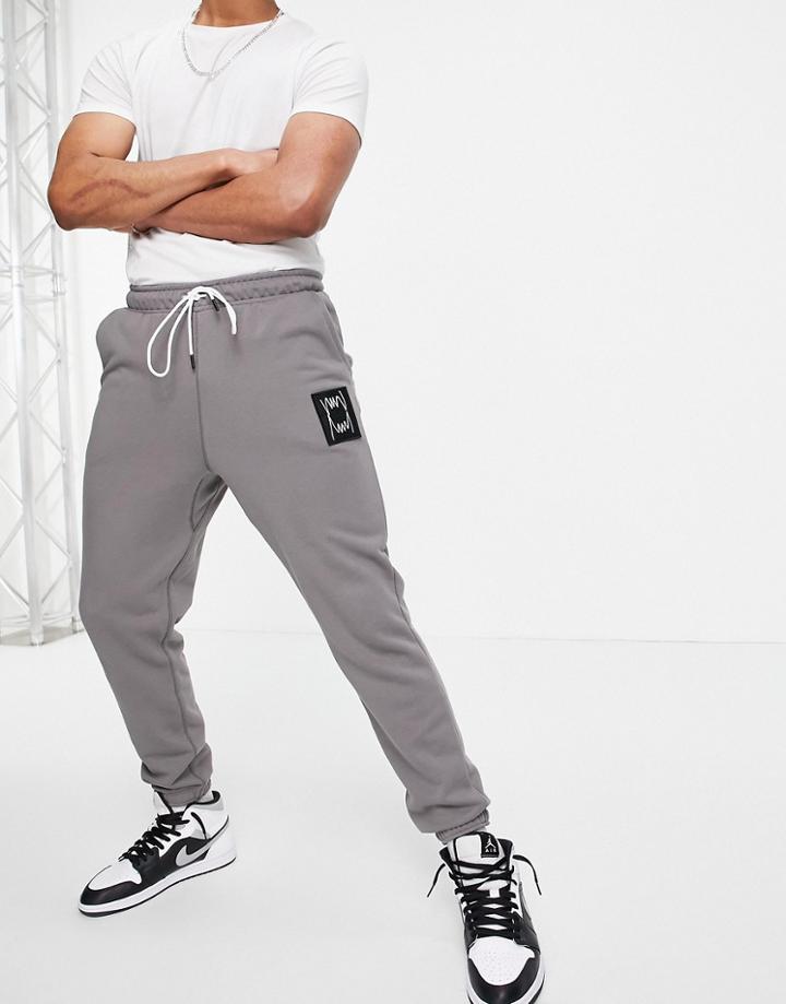 Puma Hoops Oversized Sweatpants In Gray-grey