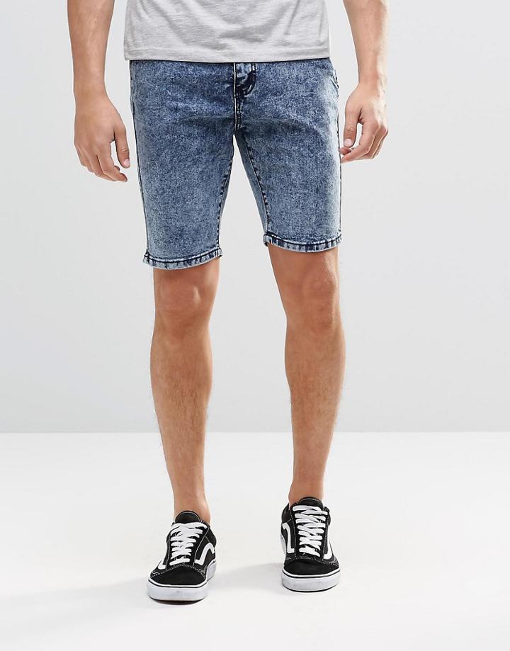 Systvm Blue Acid Denim Short - Blue