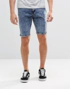 Systvm Blue Acid Denim Short - Blue