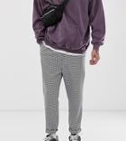 Reclaimed Vintage Tapered Fit Pants In Dogstooth - Black