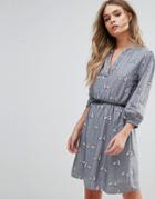 Yumi Dress With 3/4 Sleeves In Polar Bear Print - Gray