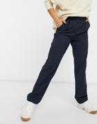 Y.a.s Tailored Wide Leg Pants In Navy