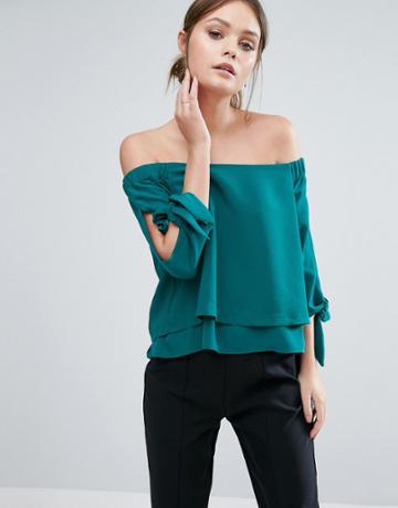 Coast Leyli Bardot Top - Green
