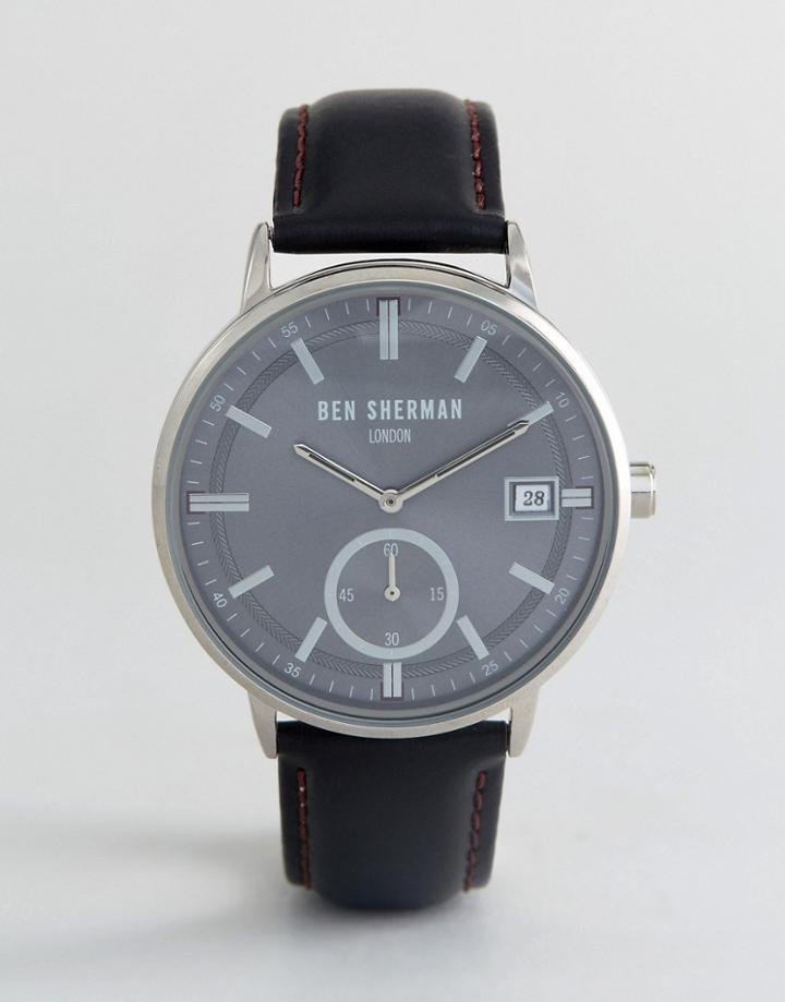 Ben Sherman Wb071bb Watch In Black Leather - Black