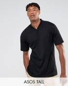 Asos Tall Oversized T-shirt With V-neck In Black - Black