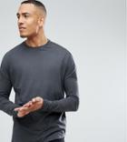 Asos Tall Oversized Long Sleeve T-shirt With Slim Arm In Washed Black - Black