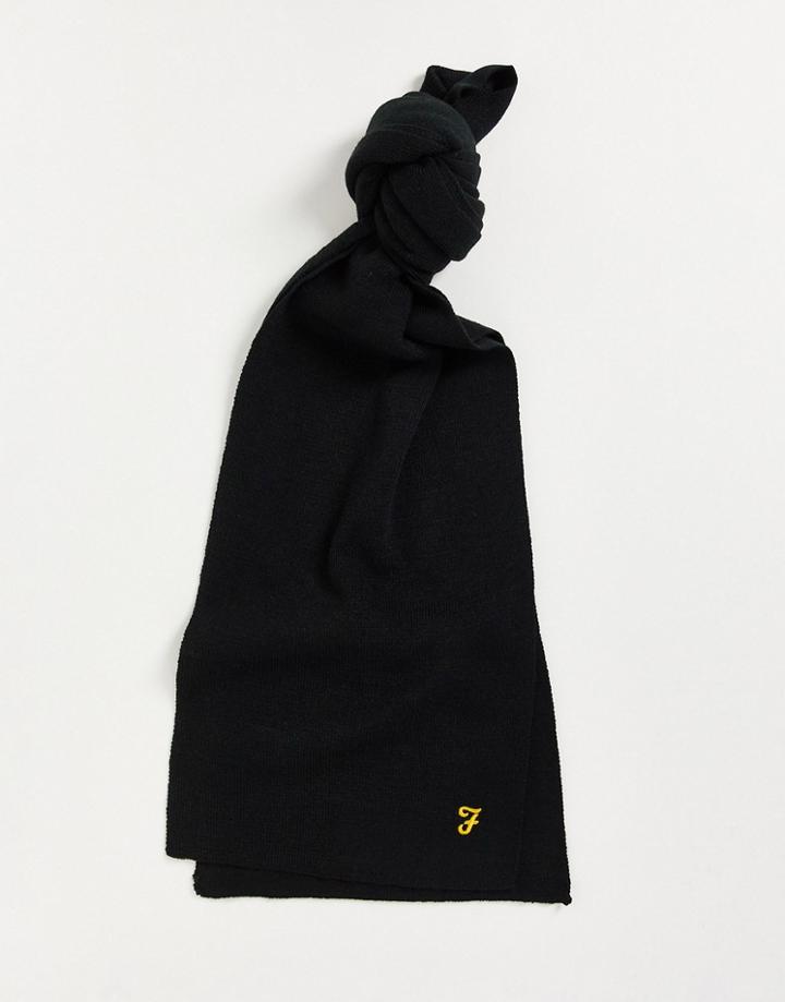 Farah Logo Scarf In Black