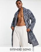 Asos Design Fleece Robe In Animal Print-multi