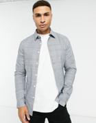Asos Design Skinny Fit Shirt In Gray Prince Of Wales Check-grey
