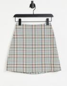 Monki River Recycled Plaid Mini Skirt In Beige - Part Of A Set-multi