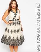 Chi Chi London Plus Wrap Embroidered Midi Dress