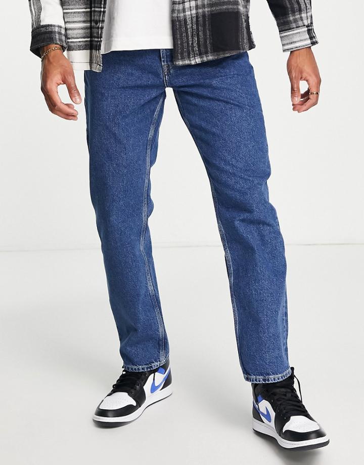 Dr Denim Dash Worker Jeans In Dark Wash-blue