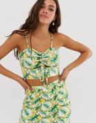 Glamorous Cami Top In Banana Print-yellow