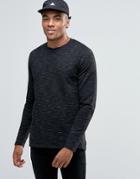!solid Spacedye Knitted Sweater - Black