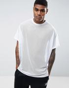 Asos Extreme Oversized T-shirt In White Mesh - White