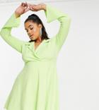 Yours Blazer Dress In Lime Green