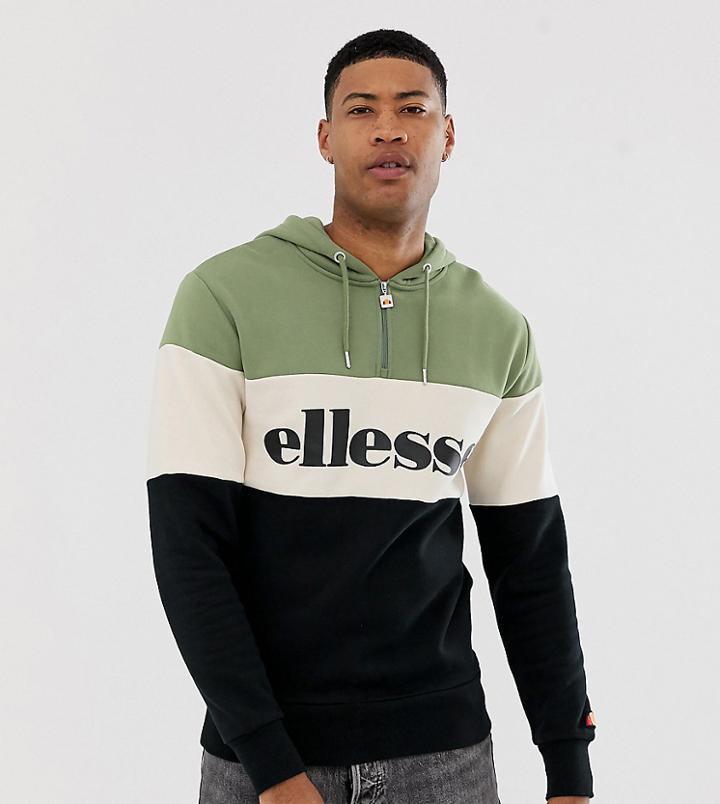 Ellesse Tall Tommaso Color Block Hoody In Green - Green