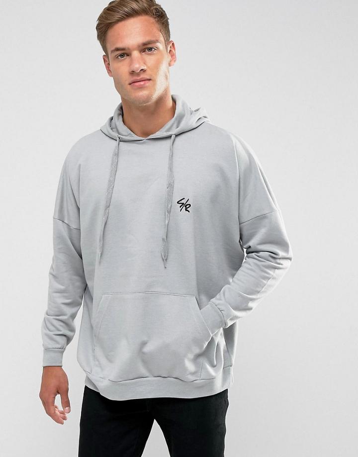 Saints Row Oversized Hoodie In Gray - Gray