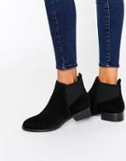 Miss Kg Flat Ankle Boot With Elastic Back - Black