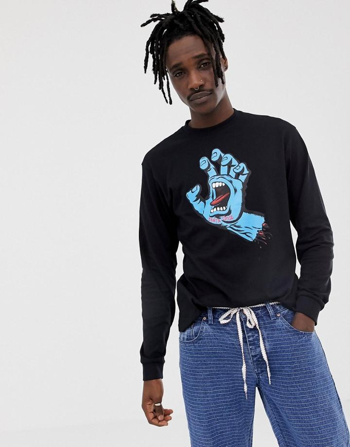 Santa Cruz Screaming Hand Long Sleeve T-shirt In Black - Black