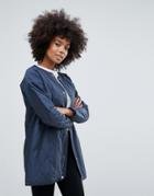 Vila Quilted Ovoid Coat - Navy