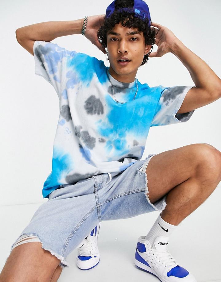 Nike Premium Essentials Oversized Heavyweight Tie-dye T-shirt In Blue-blues