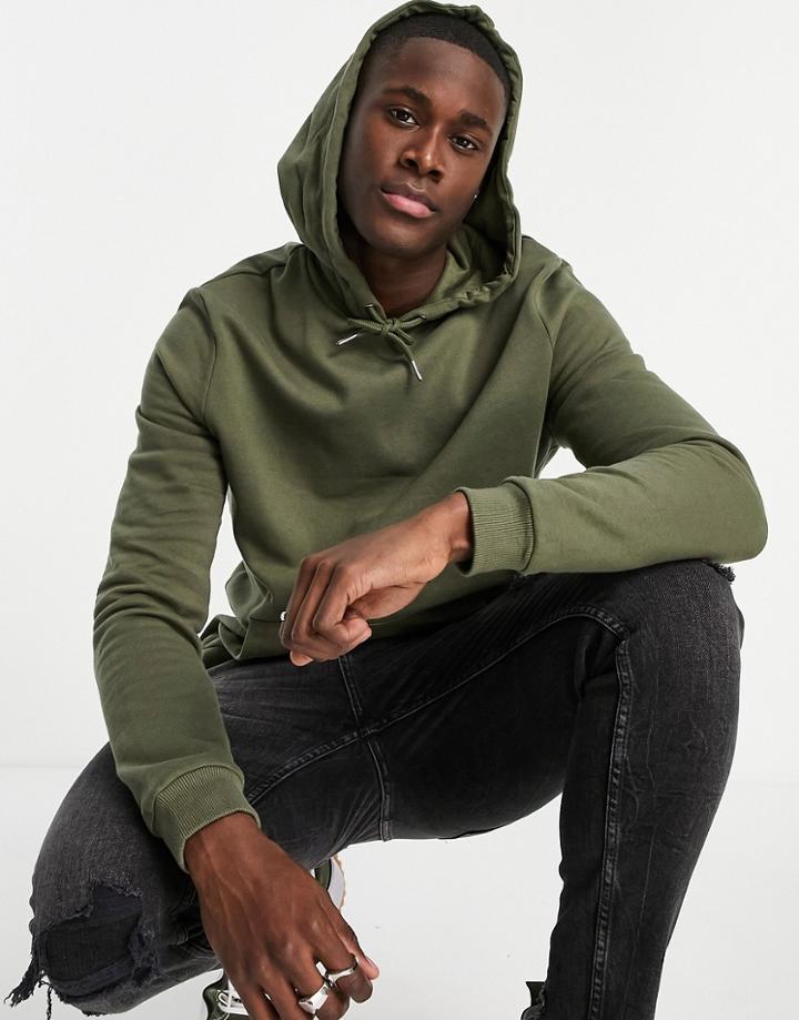 Asos Design Hoodie In Green - Khaki