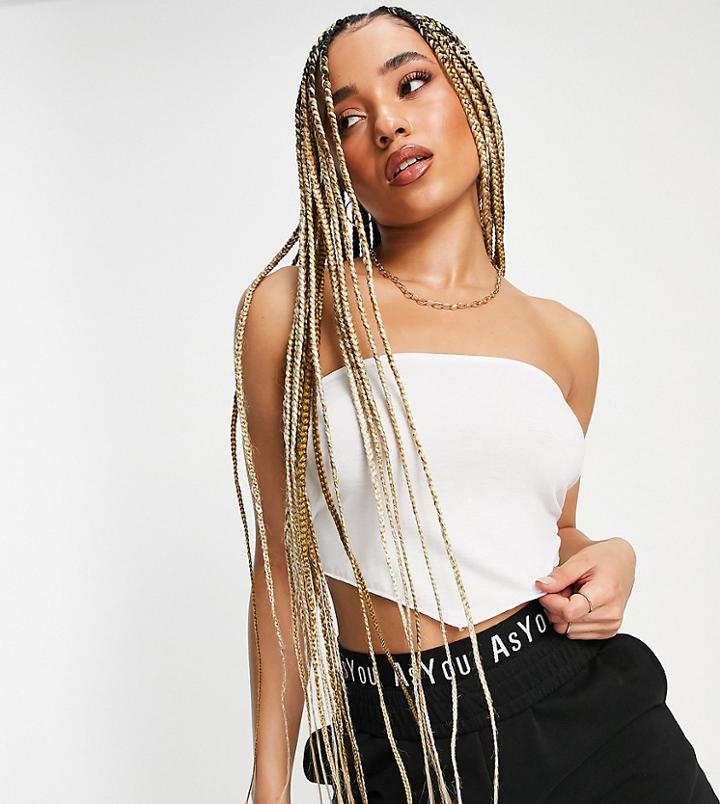 Asyou Lettuce Hem Scarf Top In White
