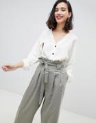 River Island Batwing Sleeve Blouse With Button Front In White