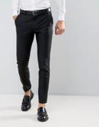 Asos Skinny Suit Pant In 100% Wool In Black - Black