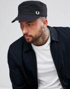 Fred Perry Waxed Canvas Cadet Cap Black - Black