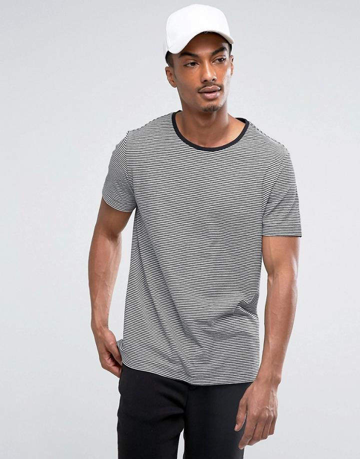 Weekday Darko Stripe T-shirt - Black