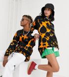 Collusion Unisex Tie Dye Sweater In Orange And Black