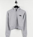 The North Face 1/4 Zip Sweatshirt In Gray Exclusive At Asos-grey