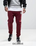Hype Skinny Joggers With Crest Logo - Burgundy