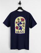 Vans Low Point Floral Back Print T-shirt In Navy