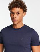 French Connection Shoulder Tape T-shirt In Navy