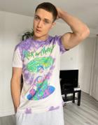 Bershka Rick & Morty T-shirt In Purple Tie Dye