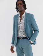 Twisted Tailor Super Skinny Suit Jacket In Blue - Blue