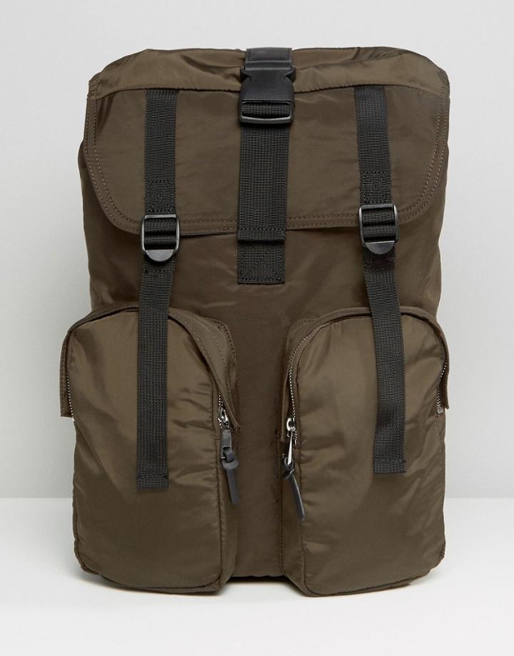 New Look Backpack In Dark Khaki - Green