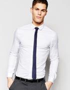 Asos Skinny Shirt In White With Navy Tie Save 15% - White