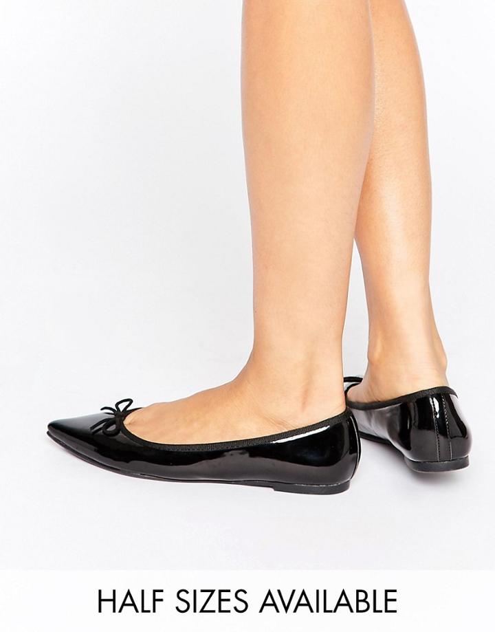 Asos Leona Pointed Ballet Flats - Black