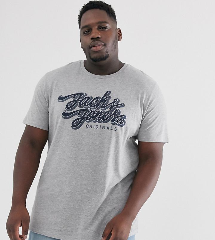 Jack & Jones Plus Originals Large Script Logo T-shirt