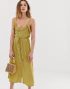 Leon & Harper Midaxi Strappy Dress In Polka Dot - Yellow