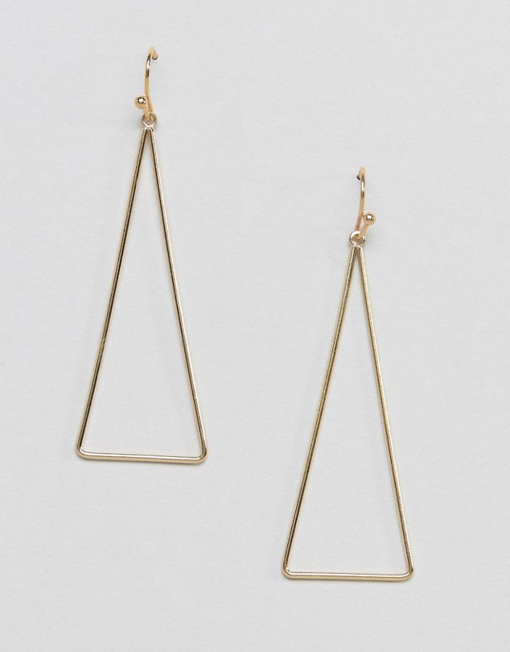 Nylon Triangle Drop Earrings - Gold