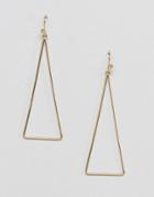 Nylon Triangle Drop Earrings - Gold